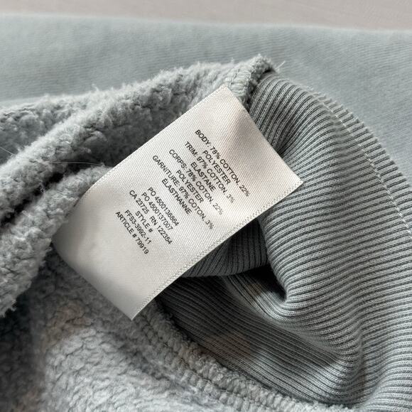 Aritzia Tna Cozy AF Fleece Crop Crew Neck Sweatshirt Seafoam Green 1 XS S - Picture 10 of 11